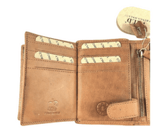 Wild Kožená peněženka s lebkou - hnědá 206