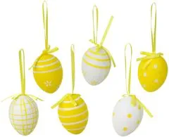 Autronic Vajíčka plastová, 6 cm - 6 ks v sadě, barva žlutá VEL697372