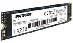 Patriot P310 1,92TB SSD / Interní / M.2 PCIe Gen3 x4 NVMe 1.3 / 2280