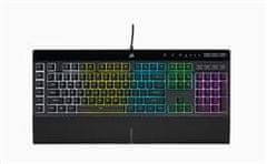 Corsair herní klávesnice K55 RGB PRO, 5Z RGB, Rubber Dome