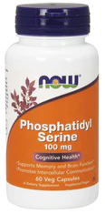 NOW Foods Phosphatidyl Serine (Fosfatidylserin), 100 mg, 60 rostlinných kapslí