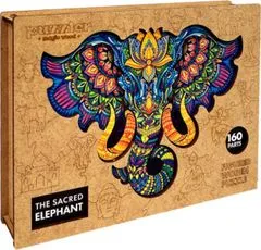 Dřevěné puzzle Posvátný slon 160 dílků