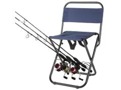 Verk 01679 Kempingová skládací židlička s držákem na rybářský prut modrá