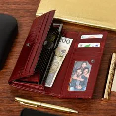 Julia Rosso U79 Dámská kožená peněženka RFiD červená