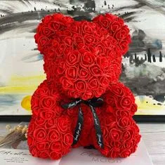 GFT Medvídek z růží - červený 24 cm