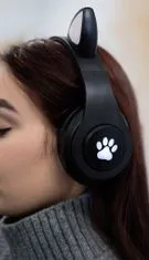Malatec 16868 Bezdrátová sluchátka Cat s tlapkou černá