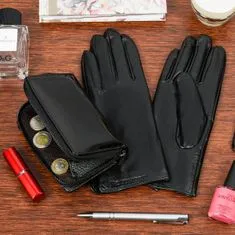 Beltimore A02 Dámská kožená sada peněženka s rukavicemi černá
