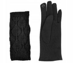 Iso Trade 6413 Zimní rukavice na dotykové displeje 2v1 černé