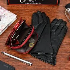 Beltimore K25 Dámská kožená sada peněženka červená s rukavicemi vel.L
