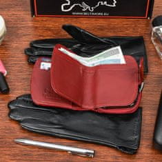Beltimore K25 Dámská kožená sada peněženka červená s rukavicemi
