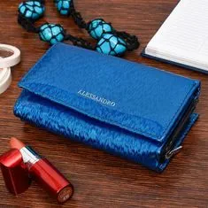 Alessandro Paoli G51 Dámská kožená peněženka RFiD modrá