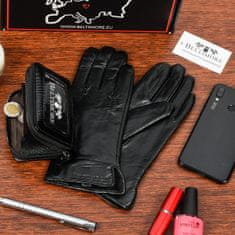 Beltimore A05 Dámská kožená sada peněženka s rukavicemi černá vel. S