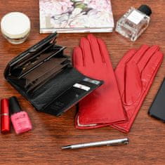 Beltimore K25 Dámská kožená sada peněženka černá s rukavicemi