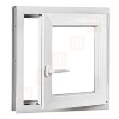 TROCAL Plastové okno | 80 x 80 cm (800 x 800 mm) | bílé | otevíravé i sklopné | pravé