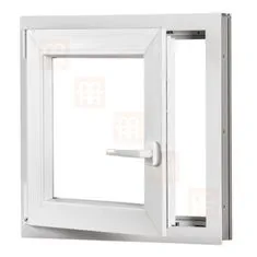 TROCAL Plastové okno | 90x90 cm (900x900 mm) | bílé | otevíravé i sklopné | levé