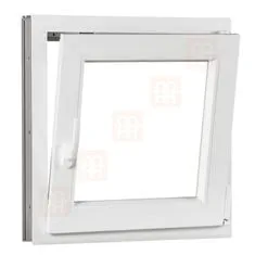 TROCAL Plastové okno | 55 x 55 cm (550 x 550 mm) | bílé |otevíravé i sklopné | pravé
