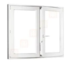 TROCAL Plastové okno | 130x130 cm (1300x1300 mm) | bílé | dvoukřídlé bez sloupku (štulp) | pravé