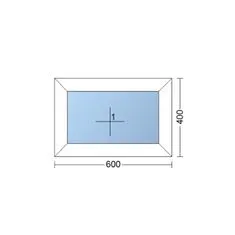 TROCAL Plastové okno | 60x40 cm (600x400 mm) | bílé | fixní (neotvíravé)