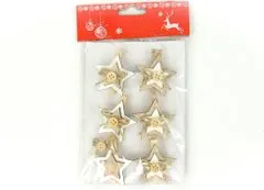 ART Hvězdička, vánoční dřevěná dekorace na kolíčku, 6 kusů v sáčku, cena za 1 sáček AC7120