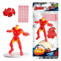 Dekora Figurka na dort Iron Man a červené svíčky -