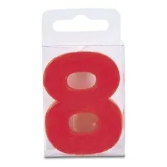 Staedter Svíčka ve tvaru číslice 8 - mini, červená - Stadter