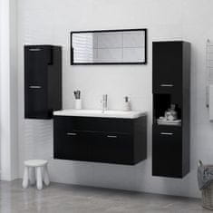 shumee Koupelnová skříňka černá 30 x 30 x 130 cm dřevotříska