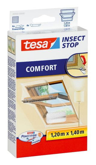 Tesa Insect Stop síť proti hmyzu Comfort do střešního okna 1,2×1,4 m bílá 55881-00020-00