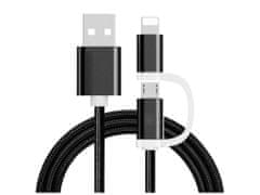 Bomba Micro USB, iPhone kabel 2v1 Barva: Černá