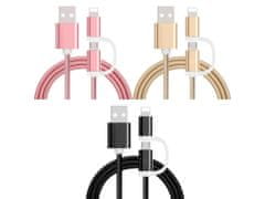 Bomba Micro USB, iPhone kabel 2v1 Barva: Zlatá