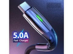 Bomba USB Type C TURBO 5A rychlonabíjecí + data LED kabel Barva: Modrá, Délka: 2M