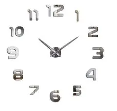 Aga Nástěnné hodiny velké 80-120cm Stříbrné
