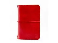 TLW Luxusní kožený zápisník ve stylu Midori červený velikost Moleskine S