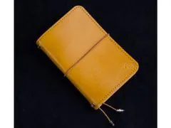 TLW Luxusní kožený zápisník ve stylu Midori hořčicový velikost Moleskine S