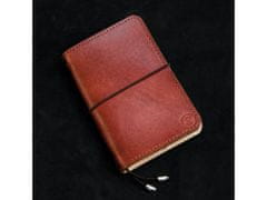 TLW Luxusní kožený zápisník ve stylu Midori koňakový velikost Moleskine S