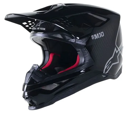 Alpinestars Motokrosová helma S-M10 Supertech Solid black/glossy carbon