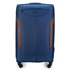 Solier Velký cestovní kufr L STL1801 soft tmavě modrá/hnědá