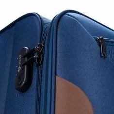Solier Velký cestovní kufr L STL1801 soft tmavě modrá/hnědá