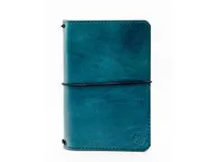 TLW Luxusní kožený zápisník ve stylu Midori malachitový velikost Moleskine S