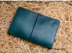 TLW Luxusní kožený zápisník ve stylu Midori malachitový velikost Moleskine S