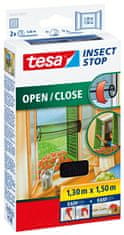 Tesa Insect Stop síť proti hmyzu Open/Close do okna 1,3×1,5 antracitová 55033-00021-00