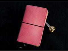 TLW Luxusní kožený zápisník ve stylu Midori růžový velikost Moleskine S