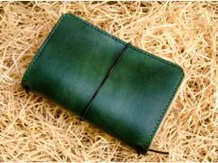 TLW Luxusní kožený zápisník ve stylu Midori smaragdový velikost Moleskine S