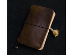 TLW Luxusní kožený zápisník ve stylu Midori tmavě hnědý velikost Moleskine S