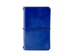 TLW Luxusní kožený zápisník ve stylu Midori tmavě modrý velikost Moleskine S