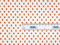 Mirtex Látka FLANEL 150 (14559-1 drobný vzor oranžový) 150cm, 1 běžný metr