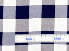 Mirtex Látka FLANEL 165 (K8 kostky velké tmavě modrá-bílá) -150cm, 1 běžný metr