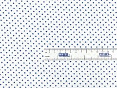 Mirtex Látka FLANEL 150 (8364-1 puntíky modré) 150cm / , 1 běžný metr