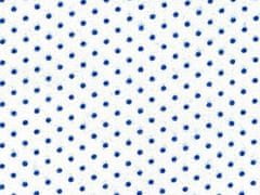 Mirtex Látka FLANEL 150 (8364-1 puntíky modré) 150cm / , 1 běžný metr