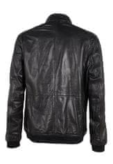 Gipsy Černá pánská kožená bunda GMDEWID s úplety, nadměrné velikosti