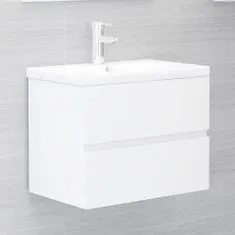 Greatstore 2dílný set koupelnového nábytku bílý vysoký lesk dřevotříska